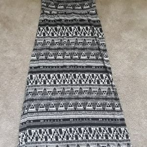 Black and White Patterned Maxi Skirt